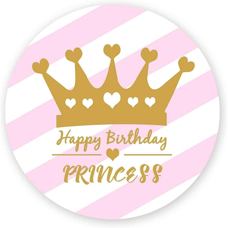 Little Princess Crown Stickers 2inch Happy Birthday Labels for Girls 250Pcs  