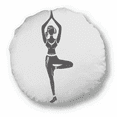 thumbnail image 1 of Yoga Girl Stand Garder le Contour Rond Jeter Oreiller Décoration Coussin, 1 of 3