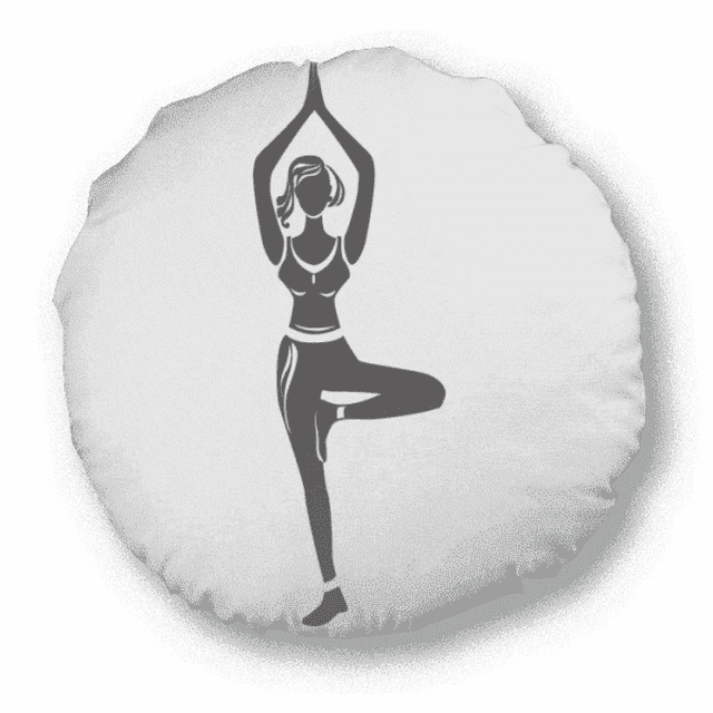 Yoga Girl Stand Garder le Contour Rond Jeter Oreiller Décoration Coussin