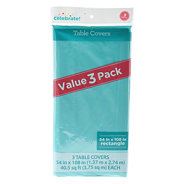 Celebrate Table Cover Teal 3 Pack