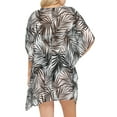 thumbnail image 2 of Wearabouts/Dotti Womens Palm Frond Tie Front Cover-Up Medium White/black, 2 of 2