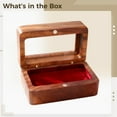 thumbnail image 5 of Walnut Wood Cufflink Box with Clear Acrylic Lid - Solid Wood Jewelry Display Case for Cufflinks, Rings, Earrings - Portable, Small Gift Box (2.8 x 1.8 x 1.3 in), 5 of 5