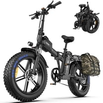1500W Peak Folding Electric Bike for Adults, 48V 25Ah UL 2849 Certified Battery, 20x4 Fat Tire E-Mountain Bicycle, Shimano 7-Speed, Rear Rack, Up to 30MPH, Black