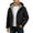 Black, variant on Men's Autumn And Winter Thickened Outdoor Casual Style Loose Fit Hooded Jacket Coat