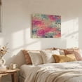 thumbnail image 4 of Mosaic Blocks Canvas Wall Art, Modern Abstract Minimalist Orange Pink Blue Plaid Wooden‑Stretched Canvas Print Artwork, Home Wall Decor for Living Room Bedroom Office 18"Lx12"W, 4 of 9