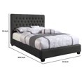 thumbnail image 5 of Benzara BM205555 Wooden Queen Size Platform Bed with Deep Button Tufted Headboard, Gray, 5 of 5