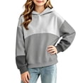 thumbnail image 4 of Hellosay Fleece Hoodies for Girls Size 13-14 Winter Long Sleeve Hooded Sweatshirt Heavyweight Color Block Pullover Tops, 4 of 6