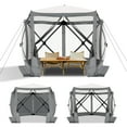 thumbnail image 4 of COBIZI 10x10ft Pop up Gazebo Screen Tent Screen House for Camping,5 Sided Pop-up Camping Canopy Shelter Tent with Sidewalls,Portable Outdoor Quick-set Hub Tent with Carrying Bag&Ground Stakes,Gray, 4 of 10