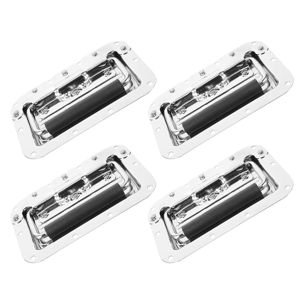 SEWCHICS 4Pcs Tool Box Handle Alloy With Silver Electroplated Finish For Cabinets And Flight Cases