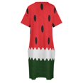 thumbnail image 4 of Vestido largo con bolsillos sueltos y estampado de sandía brillante, ropa de verano para mujer 2025, vestido de dama de honor para mujer., 4 of 6