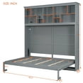 thumbnail image 2 of Harper & Bright Designs Queen Size Murphy Bed Wall Bed with Top Shelves & USB, Murphy Cabinet Bed Folding Wall Bed, Hidden Horizontal Murphy Bed for Guest Room, Gray, 2 of 14