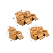 Ainehome Recliner Chair Bonded Leather Manual Reclining Chair for Living Room (Ginger, 1 piece)