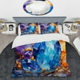 thumbnail image 2 of Designart "Blue Core in Gold Crystal Stone II" Stone Geode Bedding Covert Set - Landscapes Purple Traditional Bed Set With 2 Shams, 2 of 5