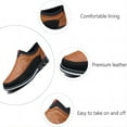 thumbnail image 3 of Men's Leather Casual Loafers Business Adjustable Breathable Comfortable Working Hand-Sewed Shoes Brown 7.5 US, 3 of 7