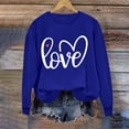 thumbnail image 1 of Meichang Sweat-Shirt de la Saint-Valentin pour Femmes, Col Rond, Graphique Cœur d'Amour, Coupe Ample, Manches Longues, Mignon, 1 of 4