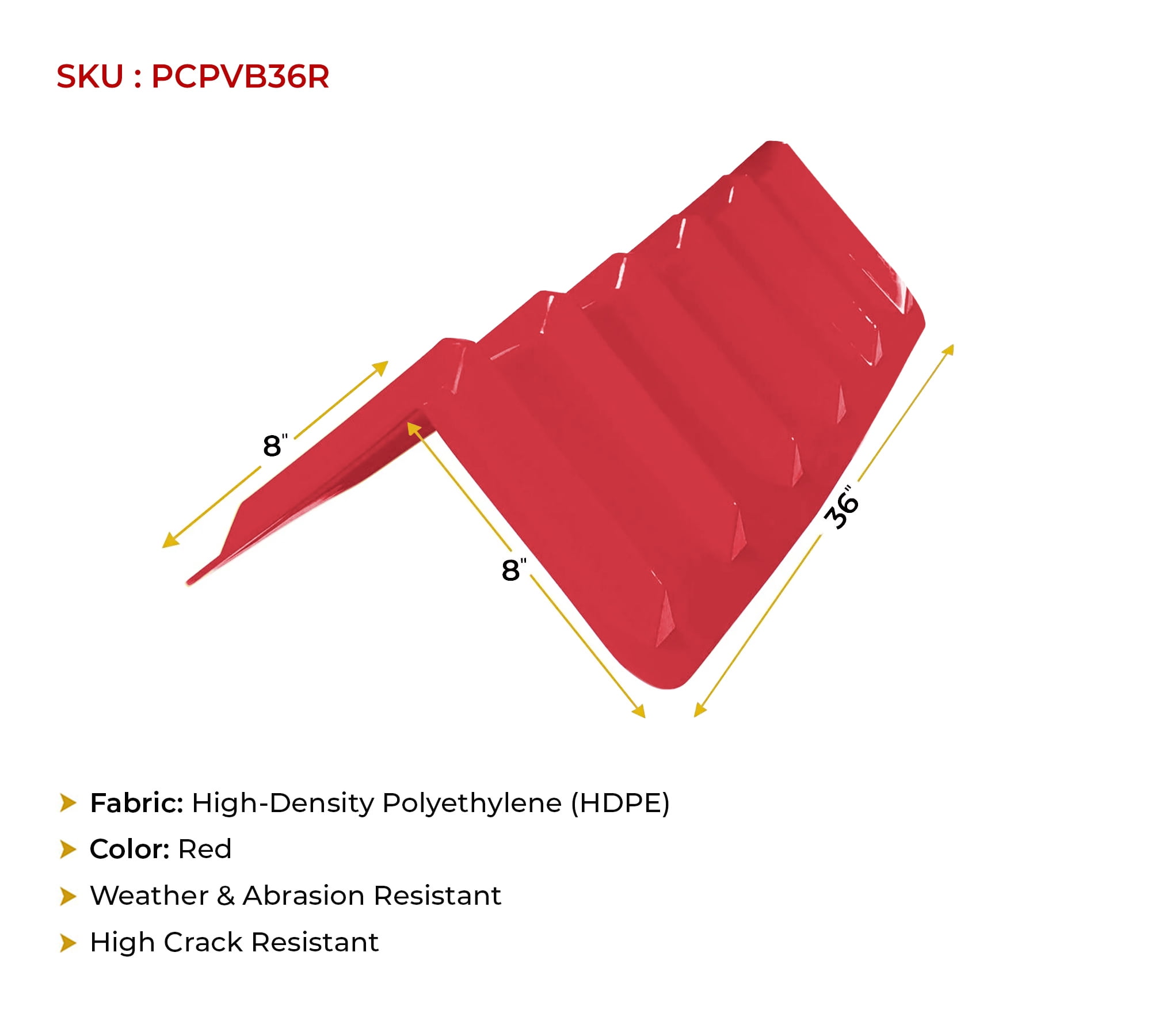 20 Pack Red Flatbed Edge Protectors - 8" x 8" x 36" | V Shaped Winch Ratchet Straps Plastic Corner Protector for Flatbed Cargo Load
