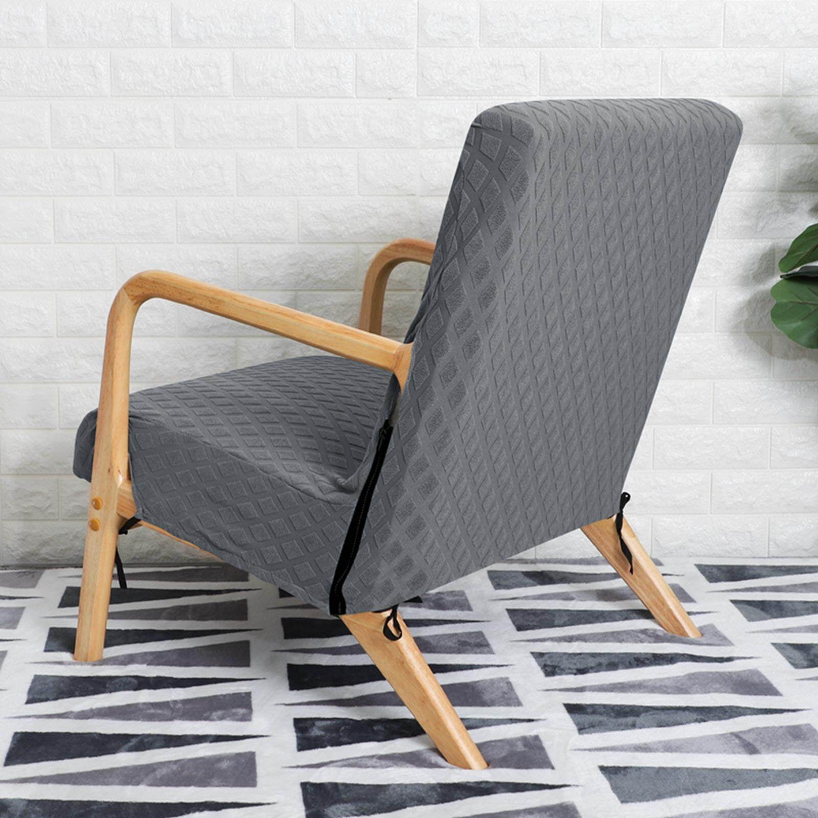 Wood Arm Chair Cover Elastic Cover Modern Chair Cover Accessory stylish decor Grey