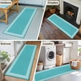 thumbnail image 6 of Turquoise Large Area Rugs for Bedroom Living Room, Soft Non Slip Carpet Bedside Rug, Geometric Boho Ethnic Tile Chic Monochrome Rectangular Floor Cover Kitchen Accent Rug 2'x6' for Dining Room/Office, 6 of 9