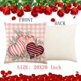 thumbnail image 5 of Valentines Day Pillow Covers 20x20 Inch Set of 2 Polka Dot Stripes Love Hearts Buffalo Plaid Decor Throw Pillow Covers Valentine Cushion Case Decoration for Sofa Couch Pink, 5 of 6