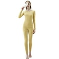 thumbnail image 5 of ZJXFGS Silk Pajamas for Women , Womens Pajamas, Women's Thermal Underwear Set Lined Long Thermal Underwear Base Layer for Women Cold Winter, Womens Loungewear Set Beige M, 5 of 9