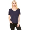 thumbnail image 2 of BELLA 8815 BellaCanvas Ladies` Flowy Basic V-Neck Tee 8815, 2XL, Midnight, 2 of 6