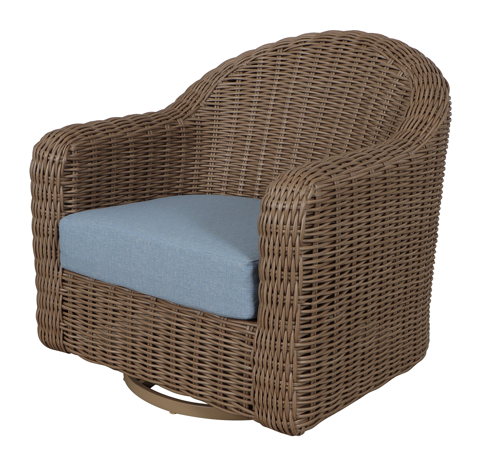 Better Homes & Gardens Bellamy 4 Piece Patio Conversation Set with Barrel Back Chairs, Blue