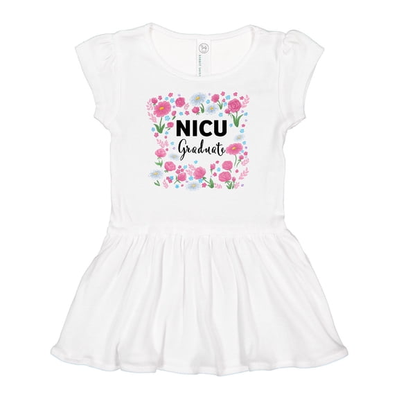 Inktastic NICU Graduate-Flowers Girls Baby Dress