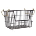 thumbnail image 3 of DII Design Imports Wire Mesh Stackable Storage Bin, Medium, Black & Gold, 3 of 3