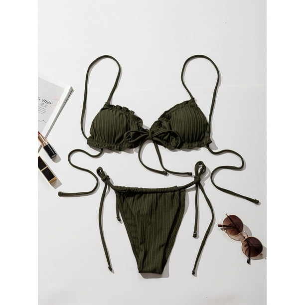 Traje de baño bikini europeo y americano sexy triángulo bolso correas
