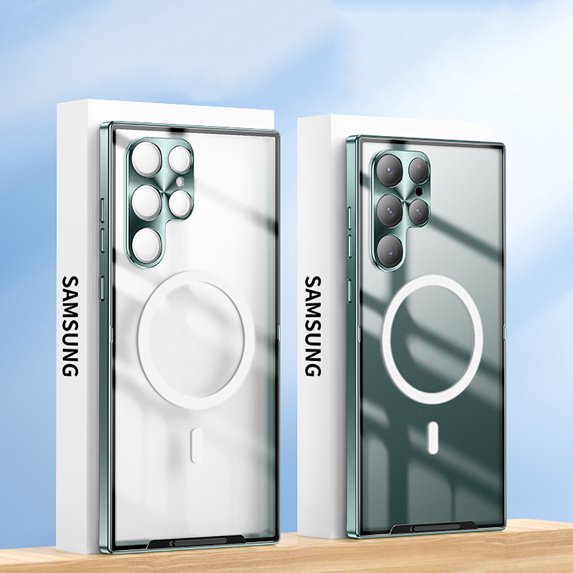 TECH CIRCLE Compatible Clear Slim PC Case For Samsung Galaxy S22 Plus,Shockproof Rubber Camera Lens Protector with Wireless Charging Back Cover.For Samsung Galaxy S22 Plus,Green