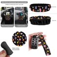 thumbnail image 7 of Uorisanigo Cute Flower 15Pcs Car Seat Cover Full Set, with Steering Wheel Covers Seat Belt Cover Drink Coasters Trash Garbage Air Vent Storage Box Rearview Covers Key Chain Holder Interior Decor, 7 of 7