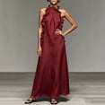 thumbnail image 6 of ClodeEU Women's Summer Ruffle Hem Sleeveless Flowy Maxi Dress ,Casual Loose Fit Beach Vacation Dress Wine,Women's Plus M, 6 of 8
