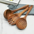 thumbnail image 4 of Juego de utensilios de cocina de madera de teca, 6 piezas para cocinar, 4 of 6