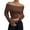 Brown,#001, variant on Womens Off The Shoulder Sweater Long Sleeve Knitted Cropped Trendy Pullover Slouchy Fold Over Jumper Tops,L