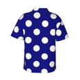 thumbnail image 3 of Daiia Navy And White Polka Dot Hawaiian Shirt for Men Gentle Cotton Regular Short Sleeve Casual-Medium, 3 of 9