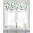 thumbnail image 2 of Green Botanical Linen Curtain Valance for Bedroom/Bathroom/Kitchen/Office/Living/Dining Room Window,White Spring Floral Summer Birds Rod Pocket Topper Decorative Cafe Drapes Panel 54"x18", 2 of 6