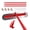 Red, variant on Masonry Floats, 48in x 12in Red Stainless Steel Fresno Trowel, Round End Heavy Duty Concrete Finishing Float with Extension Rod for Slab Leveling