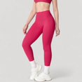 thumbnail image 3 of Women's High Waist Full Length Seamless Compression Leggings for Active and Casual Wear - Medium, Fuchsia, 3 of 7