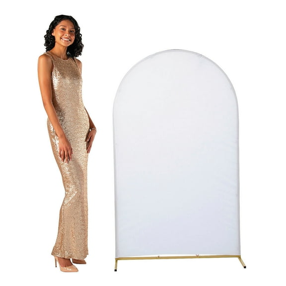 Fun Express 5 ft. Rounded Goldtone Arch with Fabric Cover Kit - 2 Pieces