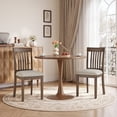 thumbnail image 2 of EOP Upholstered Dining Chair Set of 2, Farmhouse Kitchen Wood Chairs with Backrest, Modern Fabric Padded Dining Chairs for Kitchen, Living Room, Beige Pad, 2 of 11