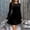 Black, variant on Black Dresses for Women - Women Casual Long Sleeve Dresses, Holiday Dresses for Women - Summer Flowy Crewneck A-Line Plain Midi Dress Black Size:L