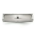 thumbnail image 6 of Auriga Fine Jewelry Stainless Steel Polished 6 mm Grooved and Beaded Band for Women Size 7.5, 6 of 6