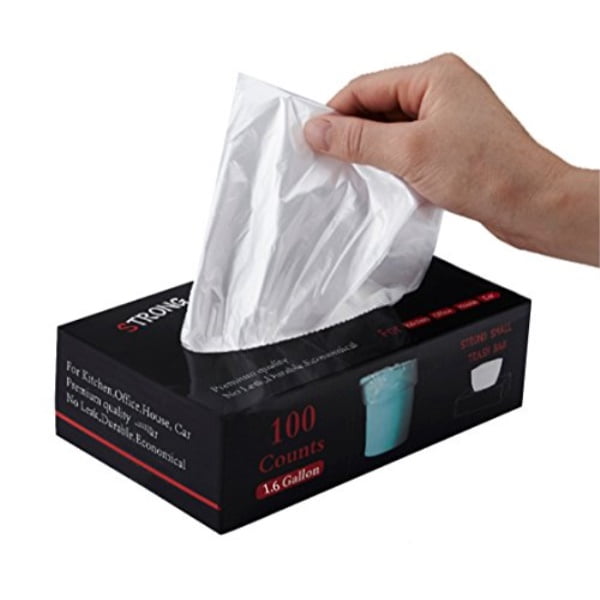 feiupe 1.6 gallon extra strong small trash bag garbage bag trash can