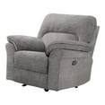 thumbnail image 3 of Furniture of America Rhome Upholstered Fabric Light Gray Glider Recliner, 3 of 6