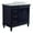Blue, variant on MCM 37" Single Solid Wood Vanity with Right Round Sink in Walnut/White