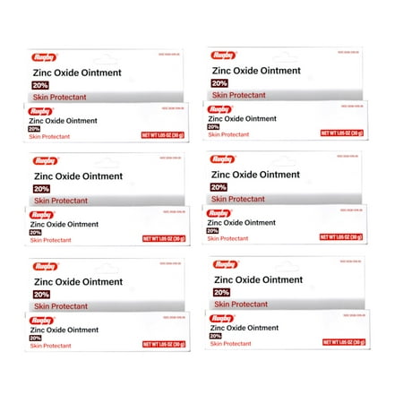 Rugby Zinc Oxide Ointment 20% Skin Protectant - 1.05 Oz - 6 Pack