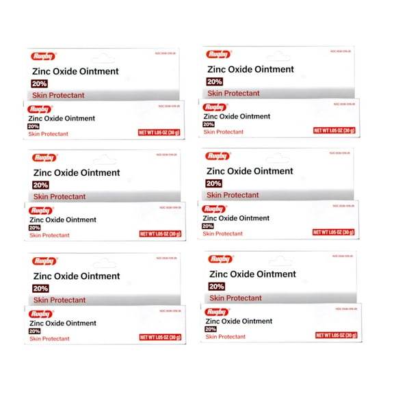 Rugby Zinc Oxide Ointment 20% Skin Protectant - 1.05 Oz - 6 Pack