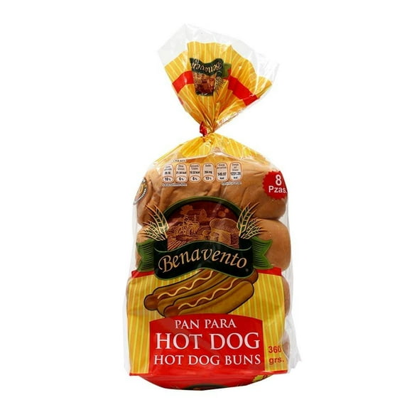 Pan para hot dog Benavento paquete con 8 pzas