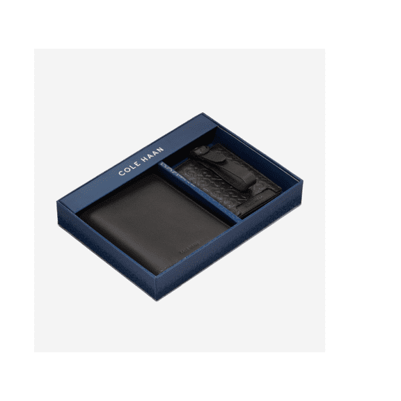 Cole Haan Men's Passport Case & Luggage Tag - Black