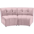 thumbnail image 1 of Meridian Furniture Causeuse Modulaire en Velours Rose Limitless, 1 of 8
